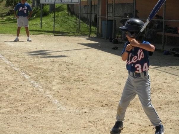 Playing baseball as a kid in Puerto Rico